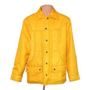 Vintage 1970s Yamaha Molly Design Yellow Motorcycle Racing Jacket Size Large